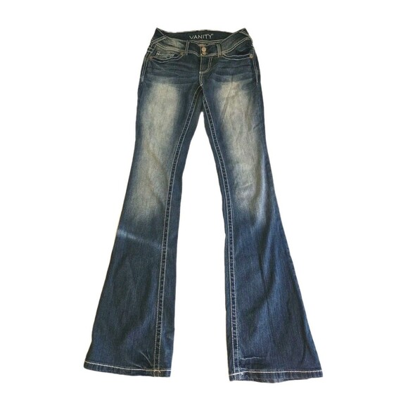Vanity Flare Jeans 2000s Y2K Light Wash 25W (SZ S) Vintage Streetwear Denium - Picture 1 of 13